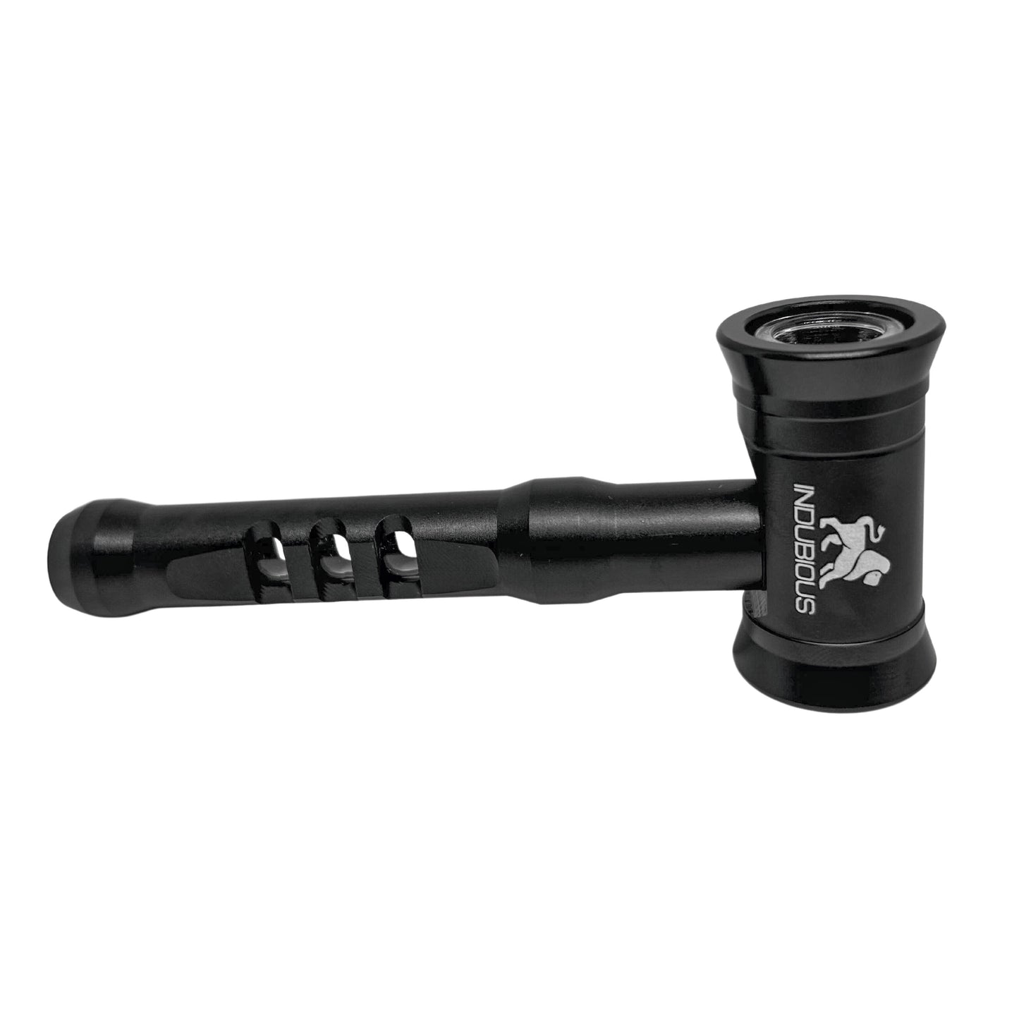 Glass Hand Pipe Smoking. INDUBIOUS GEN 2 Aluminum hand pipe with glass bowl and glass stem. Durable and portable travel pipe for smoking with removable glass, o-rings and screens. Gift for smokers. Futuristic smoker pipe.