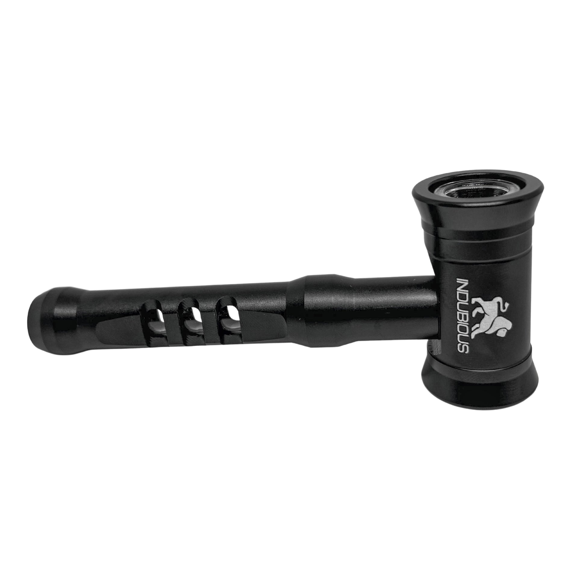 Glass Hand Pipe Smoking. INDUBIOUS GEN 2 Aluminum hand pipe with glass bowl and glass stem. Durable and portable travel pipe for smoking with removable glass, o-rings and screens. Gift for smokers. Futuristic smoker pipe.