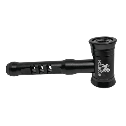 Glass Hand Pipe Smoking. INDUBIOUS GEN 2 Aluminum hand pipe with glass bowl and glass stem. Durable and portable travel pipe for smoking with removable glass, o-rings and screens. Gift for smokers. Futuristic smoker pipe.